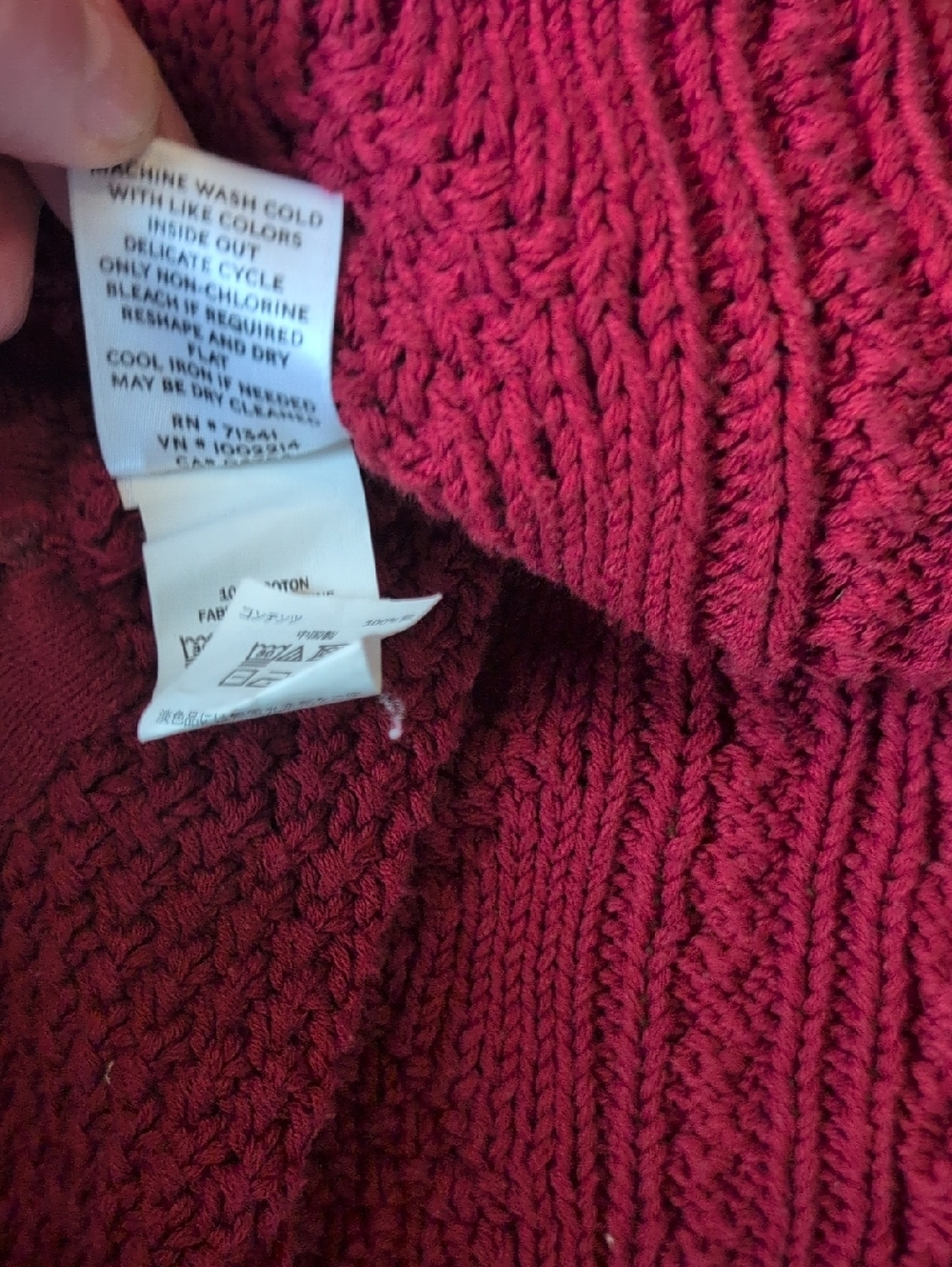 Red LL Bean Cable Knit Sweater Tunic Size M - Picture 4 of 5